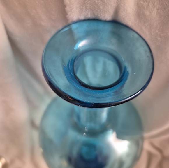 Italian Blue and Clear Empoli Decanter, c. 1950 - Picture 7 of 9